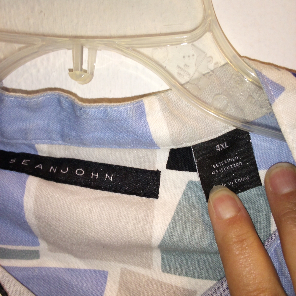 Sean John Blue and Black Casual Button Down Shirt - Picture 3 of 3
